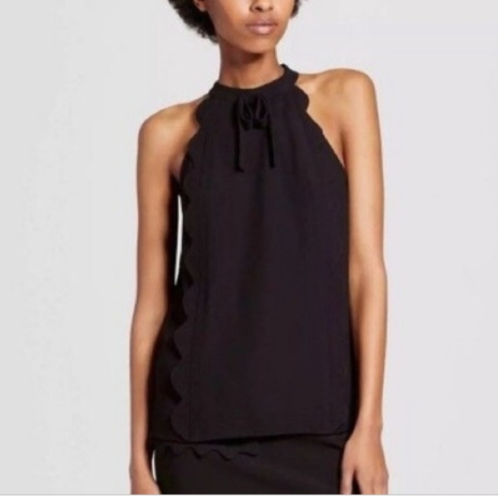 Victoria Beckham Top with Bow and Scallop size XS